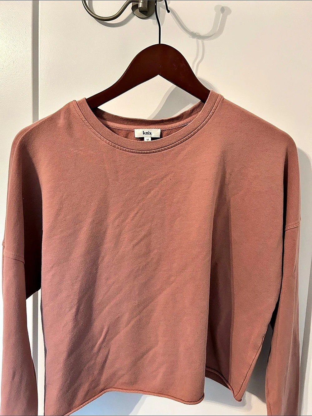 knix Long Sleeve Sweatshirt in Pink Size Medium